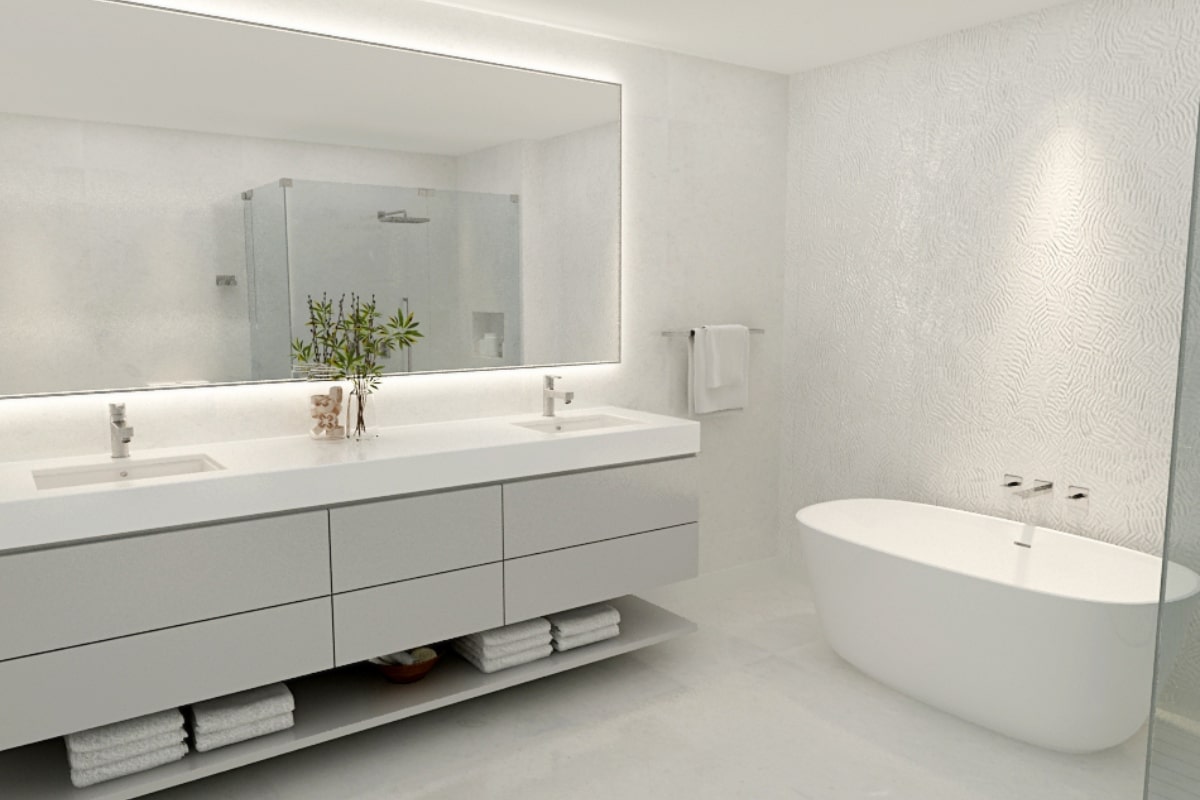Brickell Beach Front Condo Master Bathroom