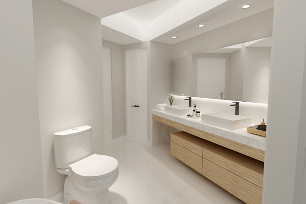 Brickell Contemporary Moody Master Bathroom